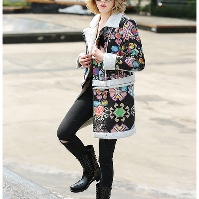 Maxmartin detachable zipper line ethnic style warm jacket m5119j253 - Thumbnail 5