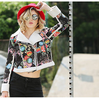 MAXMARTIN DETACHABLE ZIPPER LINE ETHNIC STYLE WARM JACKET M5119J253 - Thumbnail 3