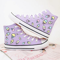 Harajuku ice cream hand-painted canvas shoes - Thumbnail 3