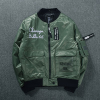 NBA 1946 CHICAGO BULLS CENTRAL DIV THICK PADDED BASEBALL CASUAL GREEN JACKET - Thumbnail 2