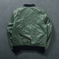 NBA 1946 CHICAGO BULLS CENTRAL DIV THICK PADDED BASEBALL CASUAL GREEN JACKET - Thumbnail 4