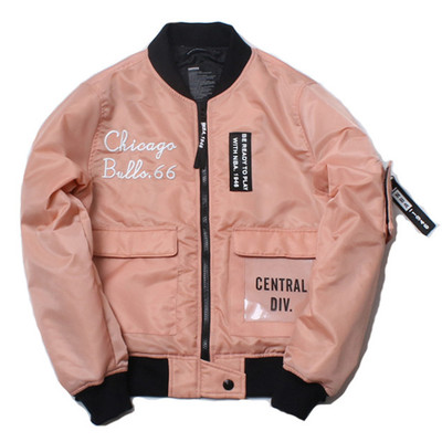 Nba 1946 chicago bulls central thick baseball casual powder pink coat - Thumbnail 5