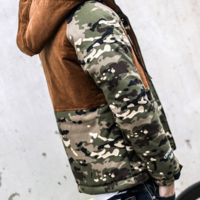 CINSEDOM 1STH DESERT CAMO GREEN CORDUROY EMBROIDERED HOODIE JACKET - Thumbnail 2