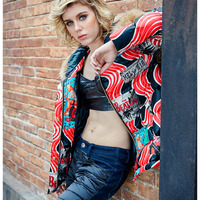 MAXMARTIN RETRO MAGAZINE FIGURED WINTER COAT M7982R55 - Thumbnail 4