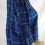 Chico's Multi-Color Plaid 3/4 Sleeve 100% Silk Career Button Up Blouse Size 0-1