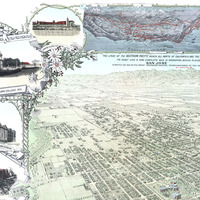 San Jose, California in 1901 - Bird's Eye View, Map, Aerial, Panorama, Vintage, Antique, Fine Art, Wall Art, History - Thumbnail 3
