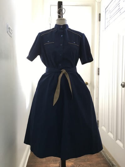 80's does 50's Navy Dress
