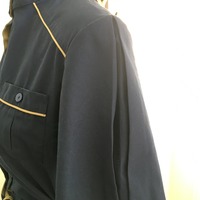 80's does 50's Navy Dress - Thumbnail 1