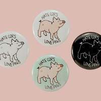 cute pets, not cops - 1" buttons - Thumbnail 1