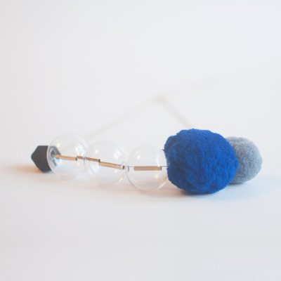 Glass wool felt ball necklace nl1041