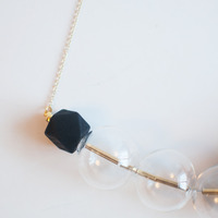 Glass Wool Felt Ball Necklace NL1041 - Thumbnail 2