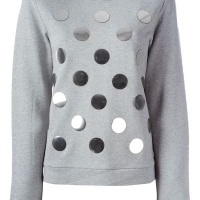 Diesel black gold grey polka dot sweatshirt