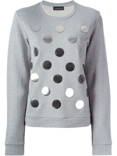Diesel black gold grey polka dot sweatshirt