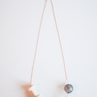 Light Pink Glass Bead Necklace NL1044 - Thumbnail 1