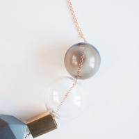 Light Pink Glass Bead Necklace NL1044 - Thumbnail 2