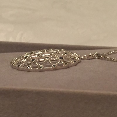 Swarovski sterling silver blue sapphire gossamer pendant necklace