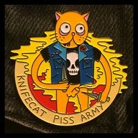 Knife Cat Piss Army Enamel Pin 075 - Thumbnail 1