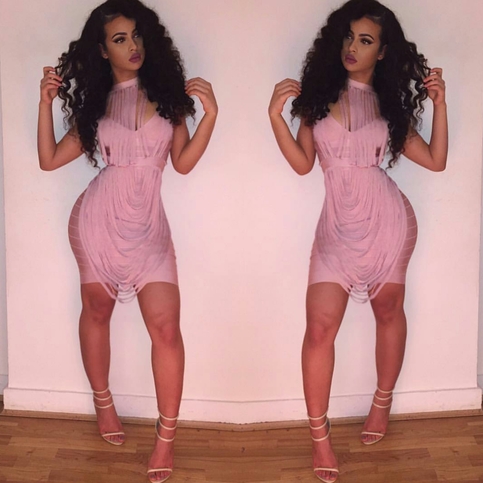 Prissy Pink Bandage Dress