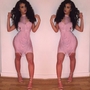 Prissy Pink Bandage Dress - Thumbnail 1
