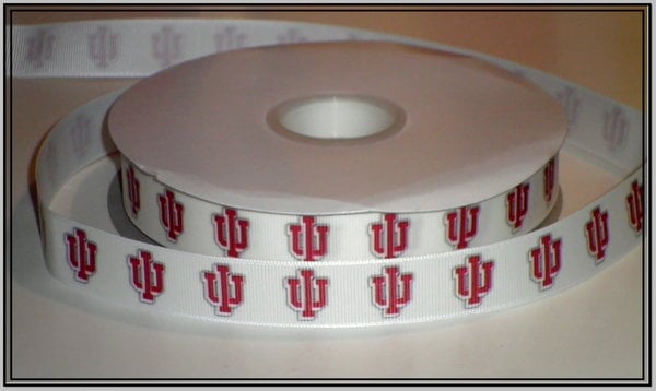 7/8" Indiana University Inspired Custom Printed Grosgrain Ribbon