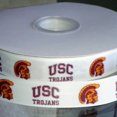 7/8" southern california university inspired custom printed grosgrain ribbon