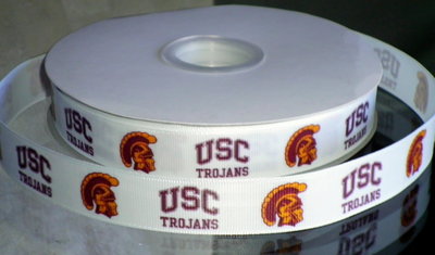 7/8" Southern California University Inspired Custom Printed Grosgrain Ribbon