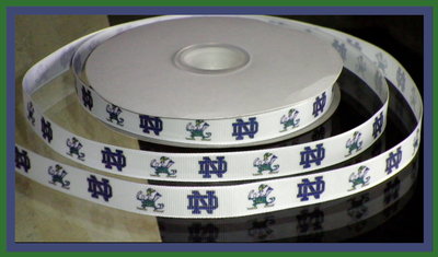 5/8" Notre Dame University Inspired Custom Printed Grosgrain Ribbon