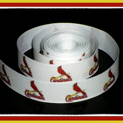 7/8" saint l cardinals inspired custom printed grosgrain ribbon