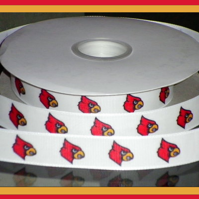 7/8" university of lousiville inspired custom printed grosgrain ribbon