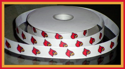 7/8" University of Lousiville Inspired Custom Printed Grosgrain Ribbon