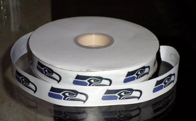 7/8" Seahawks Inspired Custom Printed Grosgrain Ribbon