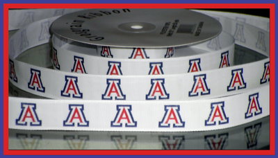 7/8" Arizona University Inspired Custom Printed Grosgrain Ribbon