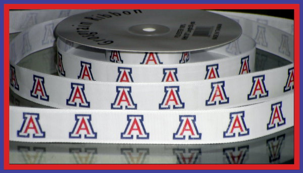 7/8" Arizona University Inspired Custom Printed Grosgrain Ribbon