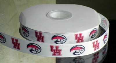 7/8" Houston University Inspired Custom Printed Grosgrain Ribbon