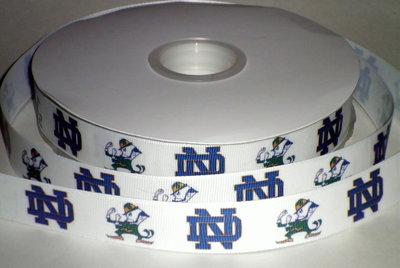 7/8" Notre Dame University Inspired Custom Printed Grosgrain Ribbon