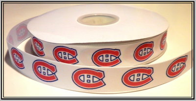7/8" Canadiens Inspired Custom Printed Grosgrain Ribbon