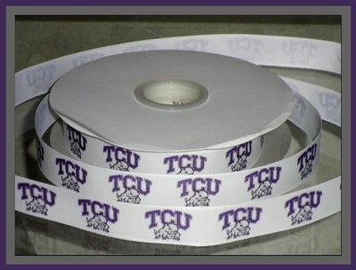 7/8" TCU Inspired Custom Printed Grosgrain Ribbon