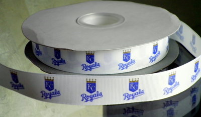7/8" KC Royals Inspired Custom Printed Grosgrain Ribbon