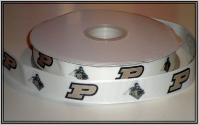 7/8" Purdue University Inspired Custom Printed Grosgrain Ribbon
