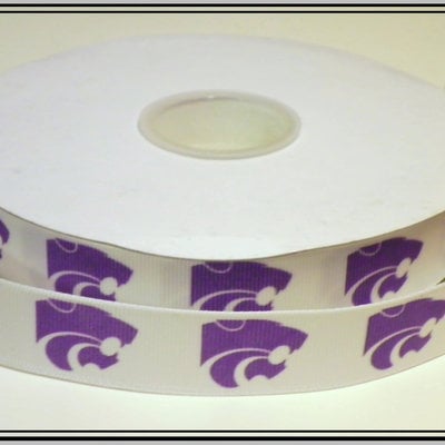7/8" kansas state university inspired custom printed grosgrain ribbon