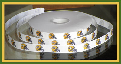5/8"  Packers Inspired Custom Printed Grosgrain Ribbon