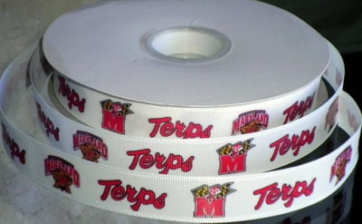7/8" Maryland University Terps Inspired Custom Printed Grosgrain Ribbon
