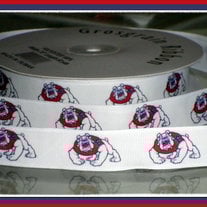7/8" Fresno State University Inspired Custom Printed Grosgrain Ribbon