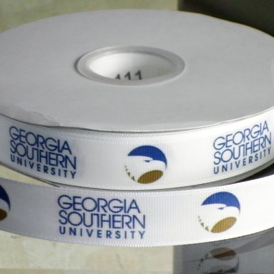 7/8" georgia southern university inspired custom printed grosgrain ribbon