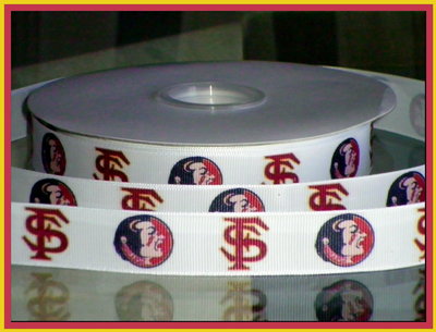 7/8" Florida State University Inspired Custom Printed Grosgrain Ribbon