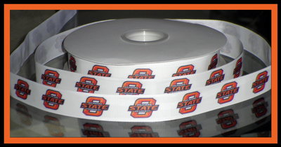 7/8" Oklahoma State University Inspired Custom Printed Grosgrain Ribbon