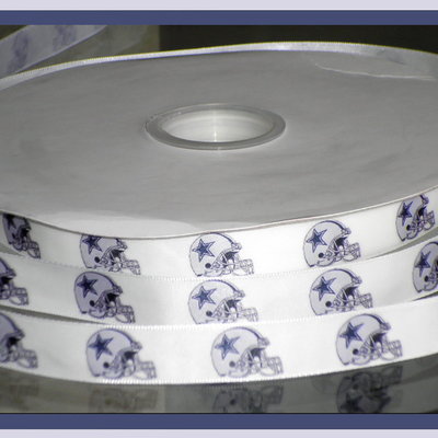 5/8" cowboys inspired custom printed grosgrain ribbon