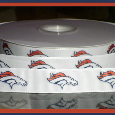 7/8" broncos inspired custom printed grosgrain ribbon