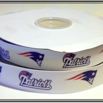 7/8"  patriots inspired custom printed grosgrain ribbon