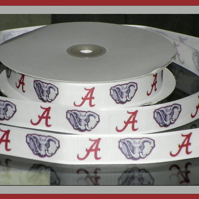 7/8" alabama university inspired custom printed grosgrain ribbon - Thumbnail 5